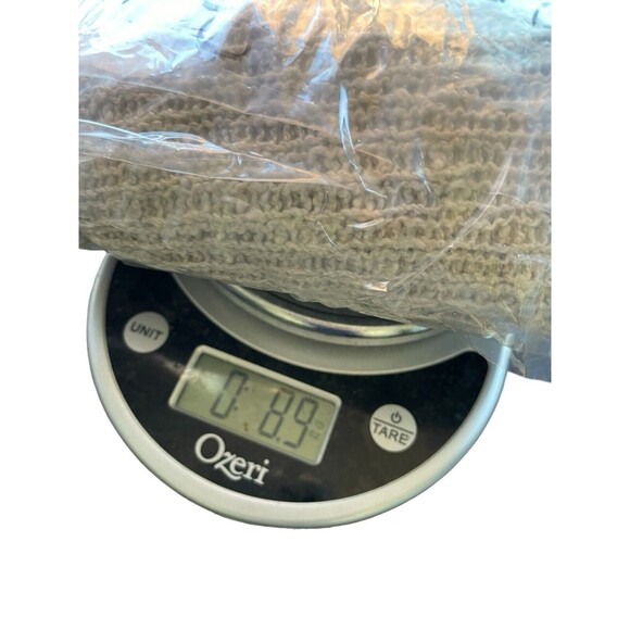 EILEEN FISHER Size P Small Cardigan Sweater Beige Crochet Open Front Pockets - Picture 12 of 12